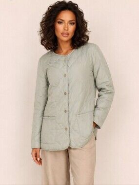 Tommy Bahama Soft Olive Lightweight Green Quilted Jacket